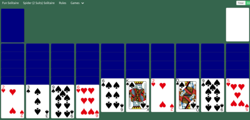 Spider (2 Suits) Solitaire